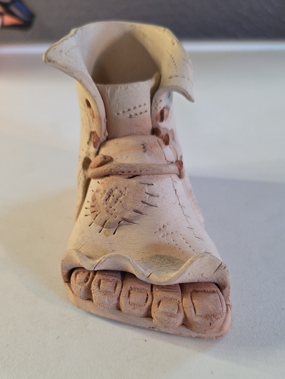 Vintage Ceramic Toes Boot Figurine Whimsical Studio Folk Art Pottery - Picture 1 of 7